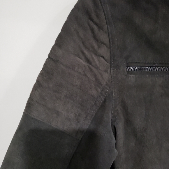 Urban Republic Gray Charcoal 100% Genuine Leather Moto Jacket Size Medium - Picture 6 of 15